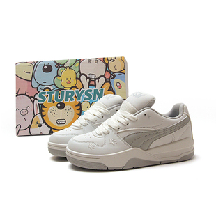 STURYSN 白灰色厚底面包鞋女学生增高运动小白鞋2025秋冬新款板鞋