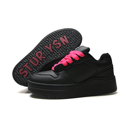 STURYSN原创黑色厚底增高面包鞋