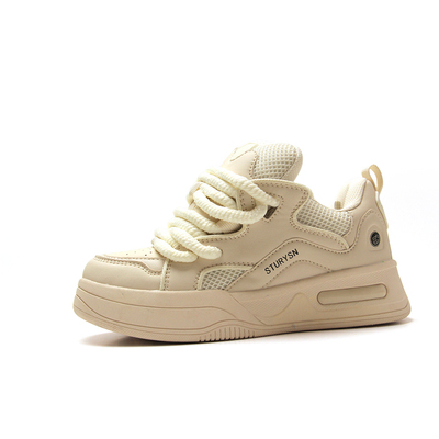 情侣厚底增高奶油面包鞋小白鞋