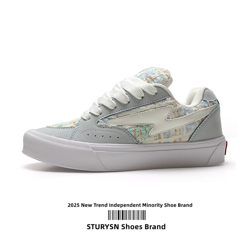 STURYSN 原创蓝色小香风平底板鞋女ins潮小众设计感运动休闲鞋子,女鞋,休闲板鞋,淘宝优惠券,粉丝福利购,淘宝优惠卷