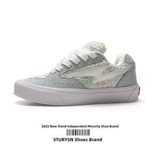 STURYSN 原创蓝色小香风平底板鞋女ins潮小众设计感运动休闲鞋子