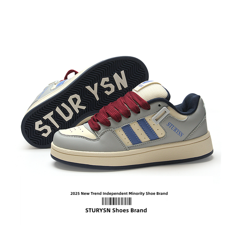 STURYSN 港风复古米兰色面包鞋男ins潮百搭休闲情侣板鞋2025新款,流行男鞋,休闲板鞋,淘宝优惠券,粉丝福利购,淘宝优惠卷