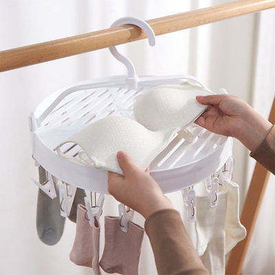多功能折叠晾衣架多夹子晾衣夹晒袜子夹内裤内衣晾晒神器圆盘宿舍