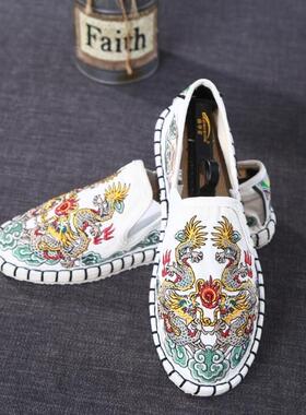 老北京千层底手工刺绣工艺布仆中国风一脚蹬色鬼虎年男士软底布鞋