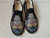 布鞋 老北京布鞋 中国风手工刺绣一脚蹬休闲懒人鞋 新款 男 2023年夏季