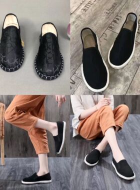 休闲老北京布鞋男士社会精神小伙豆豆网红帆布鞋潮流鞋子脸谱刺绣