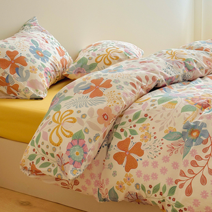 田园小碎花全棉纯棉被套单件1.8米床上三四件套单双人宿舍被罩150