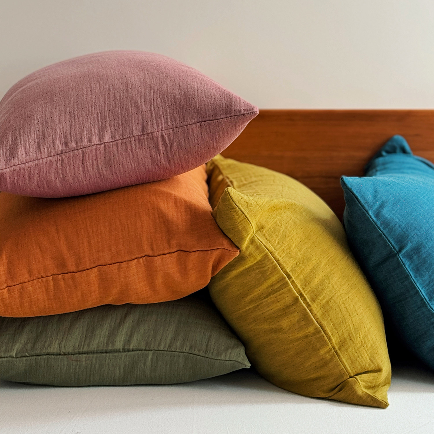 简约百搭A类纯棉色织枕套单人100全棉枕头套单个48x74枕袋一对拍2