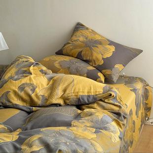 A类全棉色织提花双层纱纯棉纱布被套150x200x230双人被罩1.8m床单