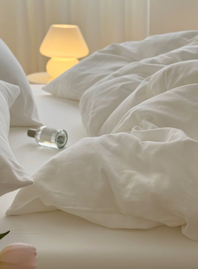 白色百搭A类全棉双层纱纯棉被套单件纯棉宿舍单人被罩150x200x230