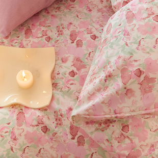 油画风纯棉全棉被套单件手绘单人宿舍150*200*230cm双人被罩+枕套