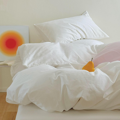 被罩纯棉少女心奶油白极简纯色