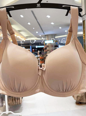 泰国华歌尔全罩杯钢圈薄杯舒适宽肩侧收副乳调整型大胸内衣WQ1795