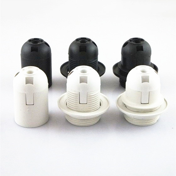 定制 E27E14灯头卡式电木防火塑料螺口灯头灯座半全牙台灯黑色