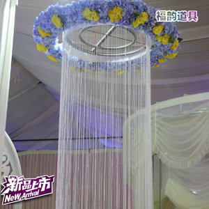 新款婚庆道具吊顶圆环花环S型曲管架子婚礼舞台吊顶装饰悬挂线帘