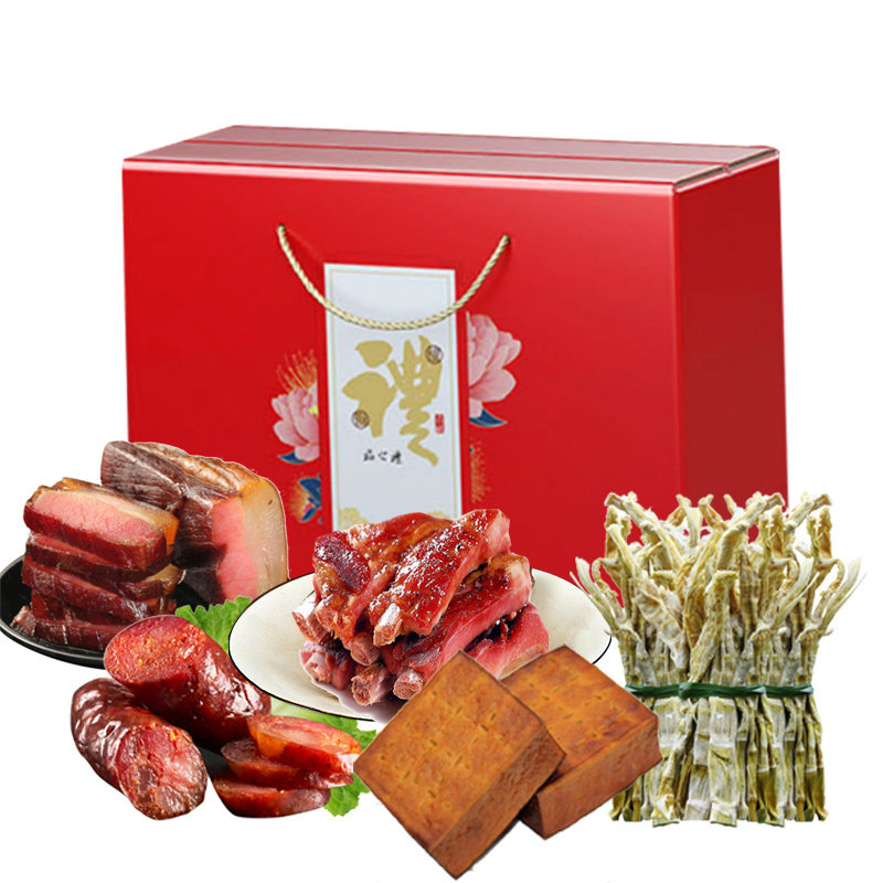 年货大礼包腊味合集腊五花肉腊排骨腊香肠豆腐干干竹笋3Kg/提