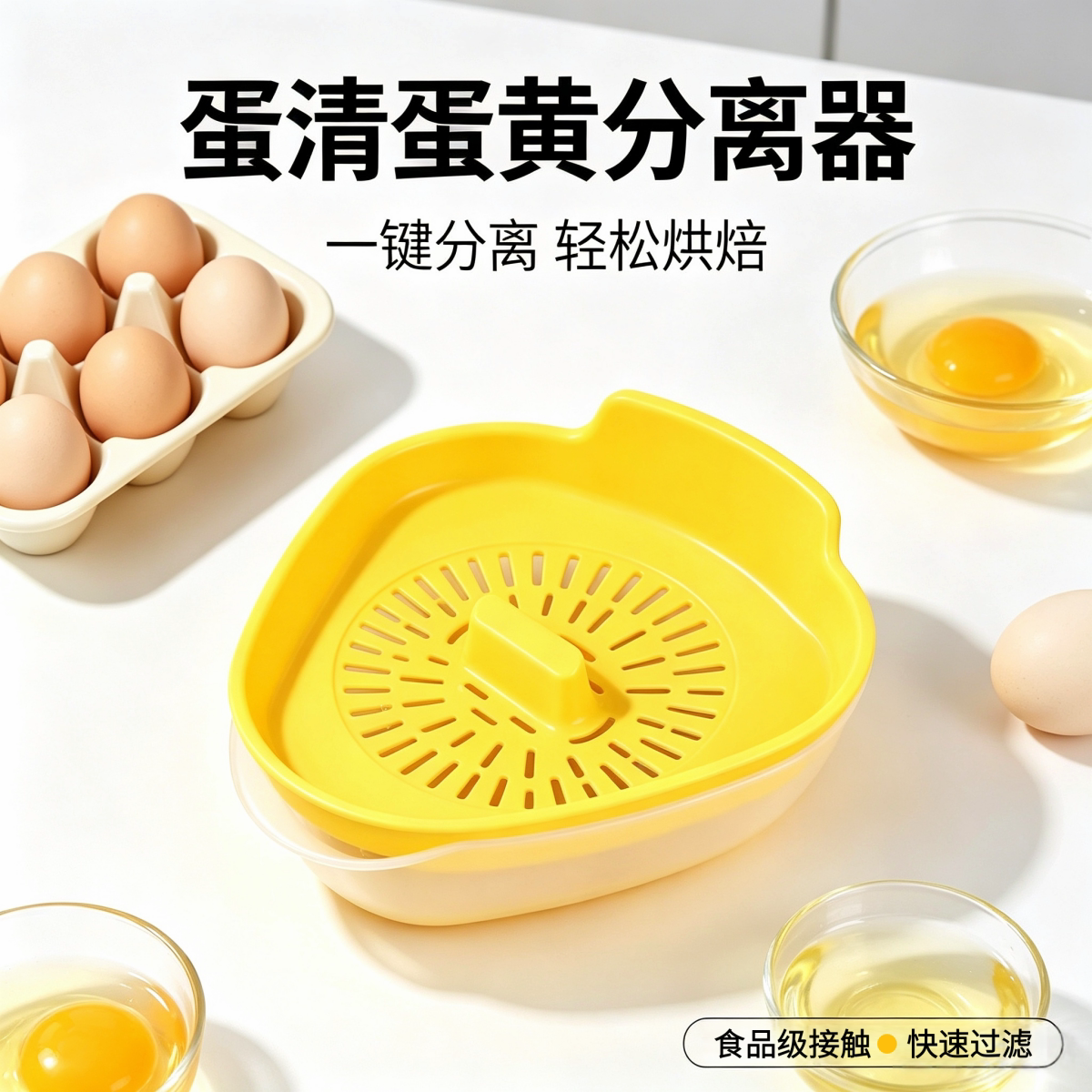 大容量蛋清分离器家用鸡蛋液分蛋神器厨房烘焙蛋糕蛋黄蛋白过滤器