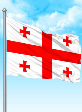 外贸出口90x150cm悬挂涤纶格鲁吉亚旗帜定制各个国家国旗