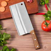 不锈钢切菜刀家用厨房厨师刀专用刀具实木柄切肉刀超快锋利切片刀