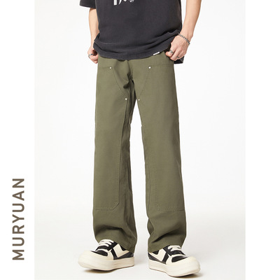 智快鱼潮流前线官方旗舰店素拼男装单农男裤子百搭潮流帅气休闲裤