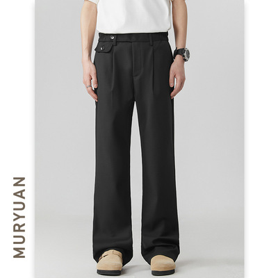 智快鱼潮流前线官方旗舰店素拼男装骆豪男裤子百搭潮流帅气休闲裤