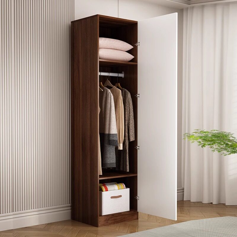 实木单门衣柜儿童成人卧室小户型租房经济型收纳储物夹缝柜可定制