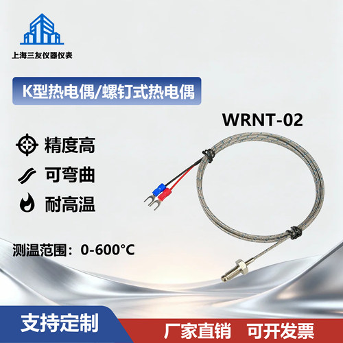 K/E型M6螺钉式热电偶WRNT-02测温仪电热偶温度探头传感器
