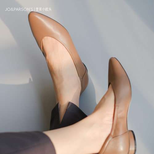 壹家尖头平底显瘦防掉跟浅口单鞋