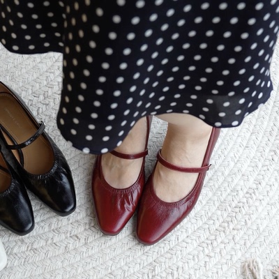壹家shoes019019牛皮2.5cm玛丽珍单鞋2025新款小皮鞋方头气质女鞋