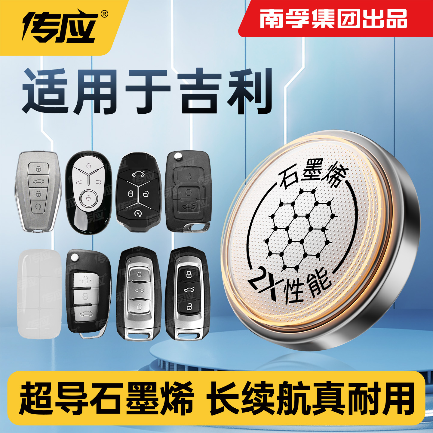 适用吉利星越远景X1 SUV汽车钥匙电池300T 350T 400T CR2032传应