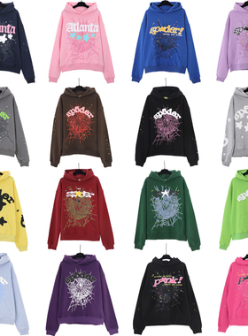 Young Thug同款Sp5der 555555 Hoodie男女情侣潮流纯棉连帽衫卫衣
