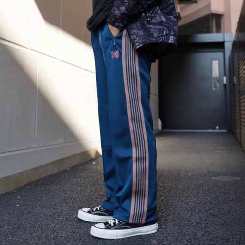 Needles蝴蝶刺绣条纹直筒长裤潮