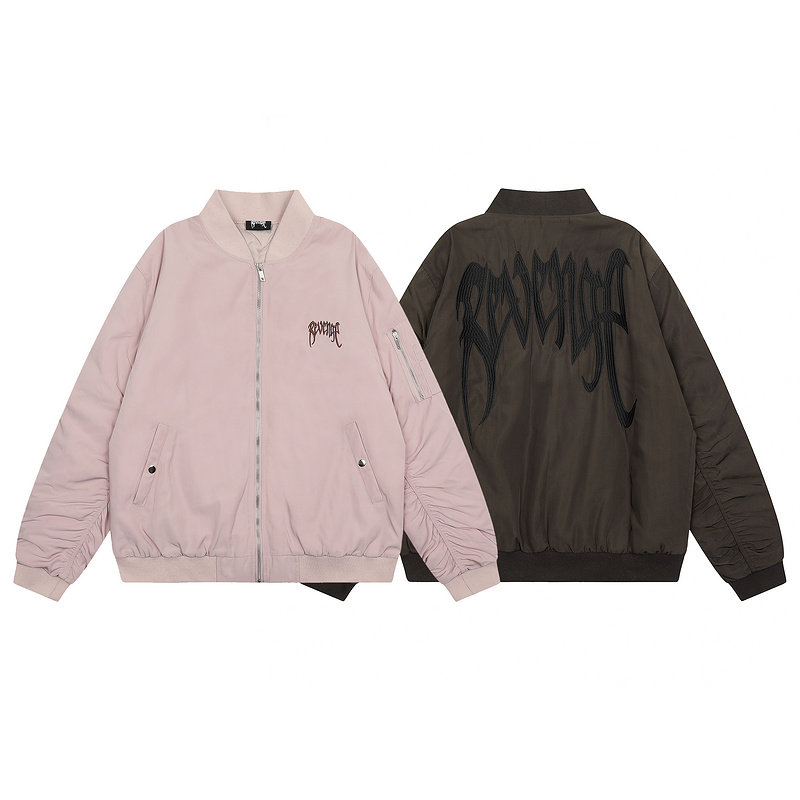 Revenge秋冬字母刺绣棒球服夹克