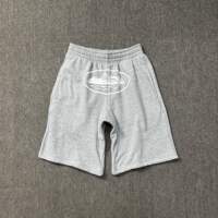 Corteiz Evil Island's trendy High Street Summer men's and women's loose sportswear casual heavyweight pure cotton capri shorts Fog thumbnail 6