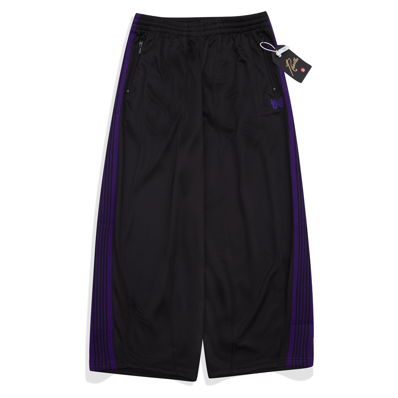 thumbnail for Needles butterfly embroidered bloomers, European, American and Japanese fashion brands, athleisure, wide striped wide-leg straight-leg pants