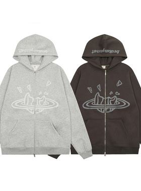 Broken Planet开衫卫衣秋冬加绒美潮高街男女宽松休闲拉链外套FOG