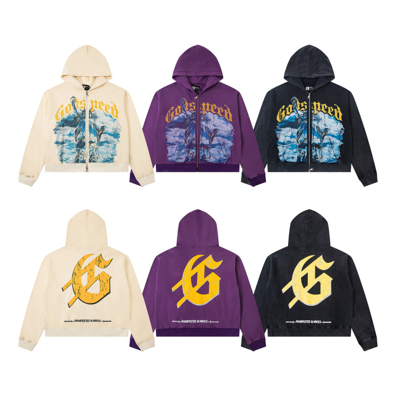 godspeed自由女神开衫卫衣外套潮