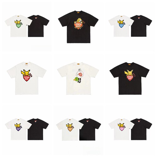 潮牌短袖卡通印花竹节棉情侣T恤