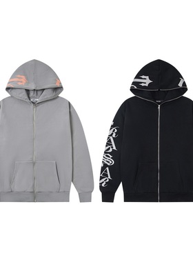 trapstar hoodie美潮高街嘻哈运动休闲字母印花加绒开衫连帽卫衣