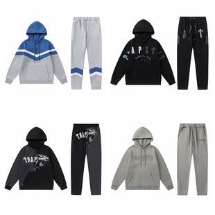 trapstar tracksuit高街秋冬运动休闲刺绣加绒连帽卫衣长裤套装潮