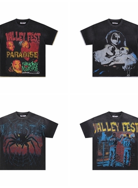 VALE HIP HOP VINTAGE SUMMER T SHIRT美潮街头宽松重磅短袖T恤男