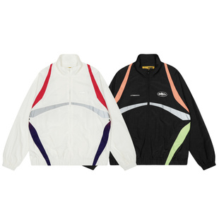 corteiz tracksuit jacket美潮春秋运动休闲复古撞色梭织夹克外套