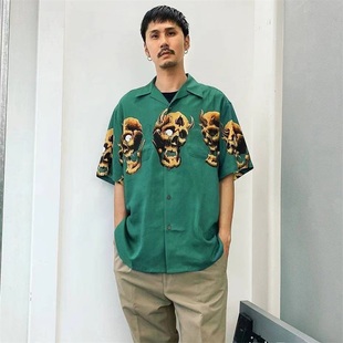 衬衣衫 欧美日系复古嘻哈潮流休闲宽松夏威夷短袖 MARIA夏季 WACKO