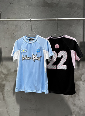 broken planet欧美高街潮牌夏季运动休闲撞色插肩袖训练短袖T恤男