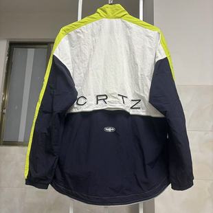 corteiz美潮高街复古撞色拼接刺绣春秋休闲梭织风衣夹克拉链外套