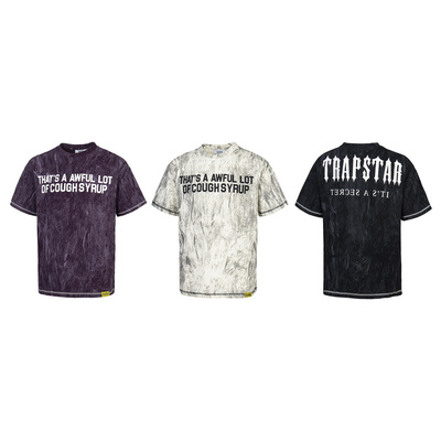 trapstar短袖高街复古潮水洗T恤