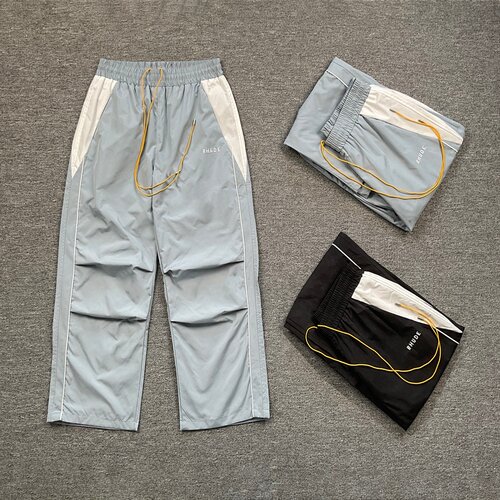 RHUDE复古撞色刺绣梭织直筒长裤