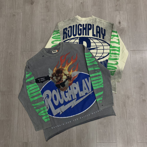 RoughPlay美潮复古烫钻长袖T恤男