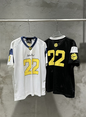 broken planet欧美高街潮牌夏季运动休闲刺绣徽章网眼球衣短袖T恤