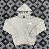 corteiz hoodie美潮高街秋冬休闲发泡印花宽松加绒开衫 拉链卫衣男